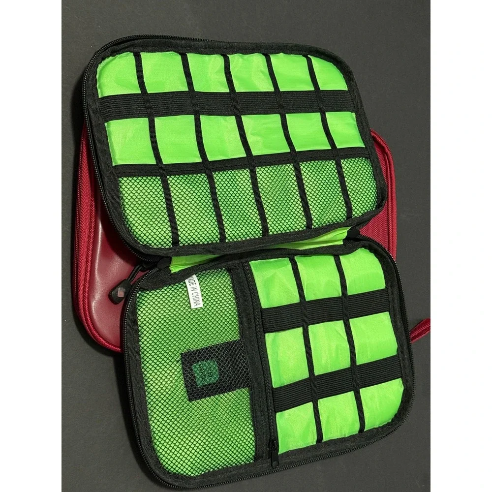Lot of 2 Tech Pouch Electronics Ipad zipper Travel holder Bag Accessories
